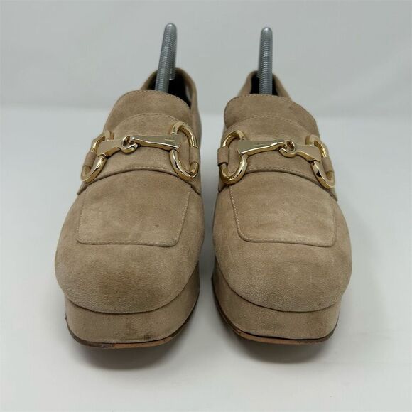 Jeffrey Campbell Women's Platform Loafers Size 9 Nude Suede Preppy Casual - Picture 5 of 14